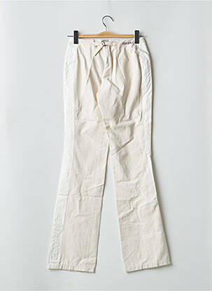 Pantalon droit tissage popeline taille basse beige SCHOOL RAG femme