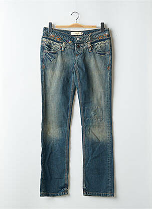 Jeans coupe droite stretch taille basse bleu SCHOOL RAG femme