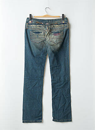 Jeans coupe droite stretch taille basse bleu SCHOOL RAG femme