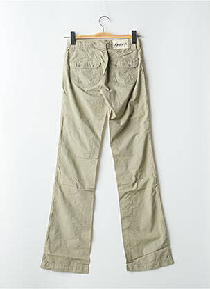 Pantalon droit tissage popeline taille basse vert SCHOOL RAG femme