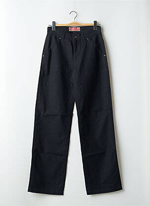 Jeans coupe droite fermeture zippée sous rabat boutonné taille haute noir TEDDY SMITH homme