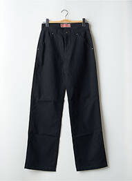 Jeans coupe droite fermeture zippée sous rabat boutonné taille haute noir TEDDY SMITH homme