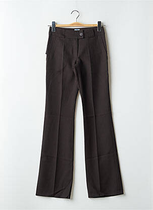 Pantalon flare taille à pinces marron TIM BARGEOT femme