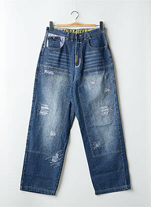 Jeans coupe large stretch taille normale bleu TWO ANGLE homme