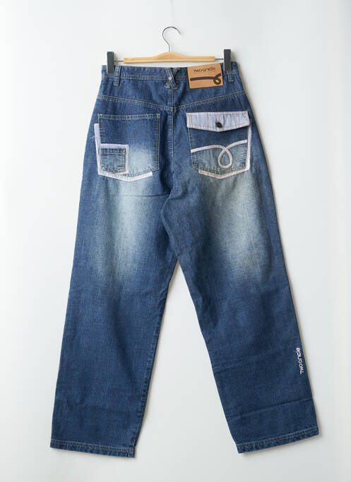 Jeans coupe large bleu TWO ANGLE pour homme