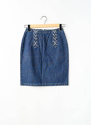 Jupe mi-longue taille à pinces bleu TEDDY SMITH femme
