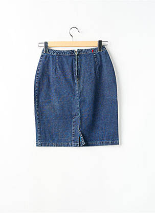 Jupe mi-longue taille à pinces bleu TEDDY SMITH femme