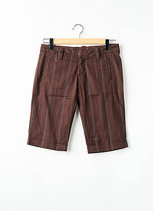 Bermuda tissage popeline taille basse marron FREEMAN T.PORTER femme