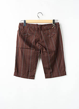 Bermuda tissage popeline taille basse marron FREEMAN T.PORTER femme