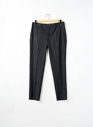 Pantalon chino fermeture zippée sous rabat avec crochet taille normale gris LEON & HARPER femme