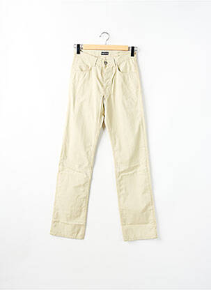 Pantalon slim tissage popeline taille haute beige TEDDY SMITH homme