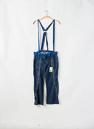 Pantalon 7/8 fermeture zippée sous rabat boutonné taille normale bleu BE YOU K femme