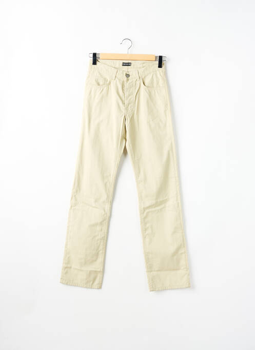 Pantalon slim tissage popeline taille haute beige TEDDY SMITH homme
