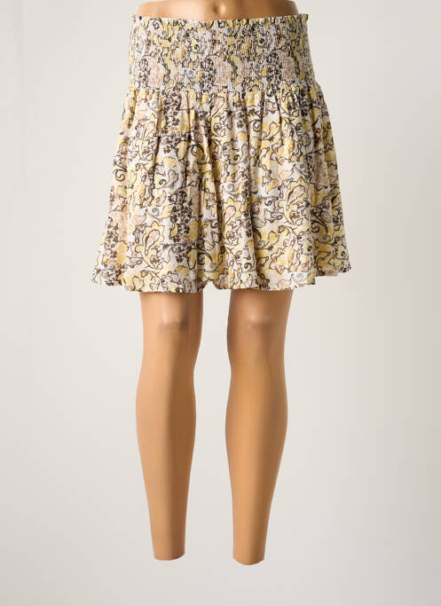 Jupe courte coupe évasée jaune YAYA femme