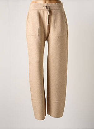 Pantalon droit stretch taille normale beige GARCIA femme