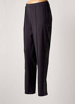 Pantalon chino broderie galons latéraux taille normale noir GARCIA femme