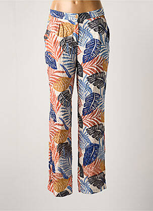 Pantalon droit tissage popeline taille normale bleu MAMOUCHKA femme