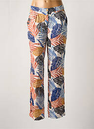 Pantalon droit tissage popeline taille normale bleu MAMOUCHKA femme