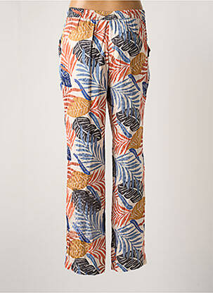 Pantalon droit tissage popeline taille normale bleu MAMOUCHKA femme