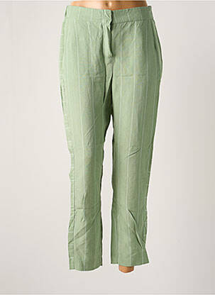 Pantalon chino tissage popeline taille normale vert YAYA femme