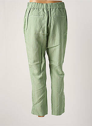 Pantalon chino tissage popeline taille normale vert YAYA femme