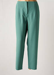 Pantalon droit tissage crêpe taille normale vert GARCIA femme