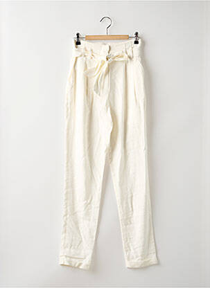 Pantalon droit tissage popeline taille normale beige LOLA ESPELETA femme