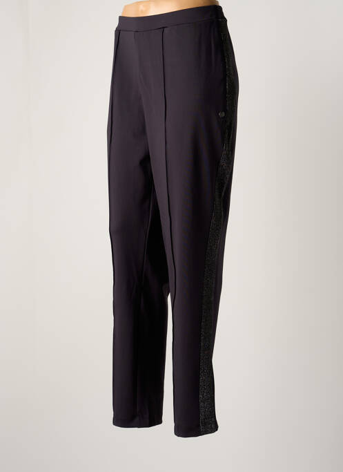 Pantalon chino broderie galons latéraux taille normale noir GARCIA femme