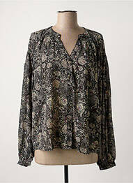 Chemisier imprimé fleurs manches longues noir GARCIA femme