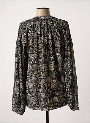 Chemisier imprimé fleurs manches longues noir GARCIA femme