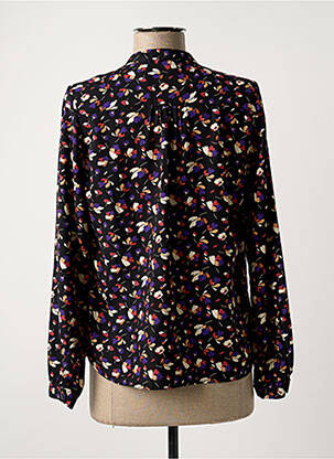 Chemisier imprimé fleurs manches longues noir MAMOUCHKA femme