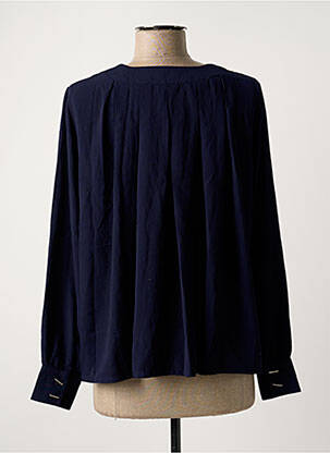 Blouse poignets boutonnés avec fente manches longues bleu ARTLOVE femme