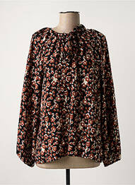 Blouse imprimé fleurs manches longues noir CALIE femme
