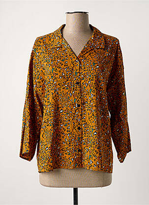 Chemisier tissage crêpe manches 3/4 jaune LOLA ESPELETA femme
