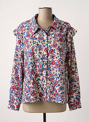 Chemisier imprimé fleurs manches longues rose CHERRY PARIS femme
