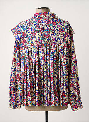 Chemisier imprimé fleurs manches longues rose CHERRY PARIS femme