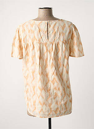 Blouse tissage popeline manches courtes orange B.YOUNG femme