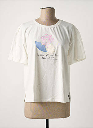 T-shirt coupe droite manches courtes beige GARCIA femme