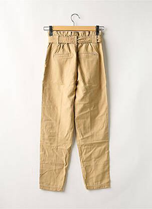 Pantalon droit coupe carotte taille haute beige GARCIA femme