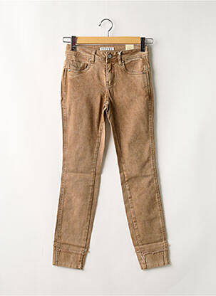 Jeans coupe slim taille basse taille basse marron RED BUTTON femme
