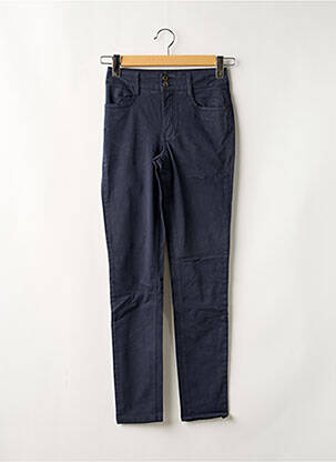 Pantalon slim tissage popeline taille haute bleu LOLA ESPELETA femme