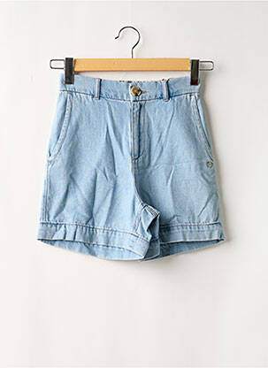 Short fermeture zippée sous rabat boutonné taille haute bleu GARCIA femme