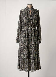 Robe longue manches longues manches longues noir GARCIA femme
