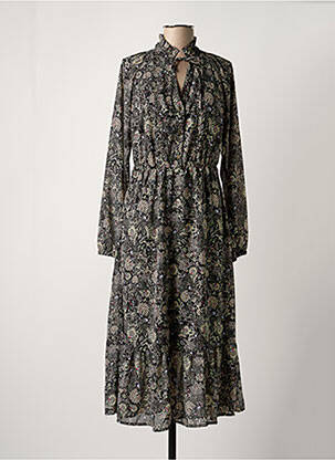 Robe longue manches longues manches longues noir GARCIA femme