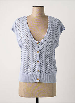 Gilet manches courtes resserrée sur le bas bleu GARCIA femme