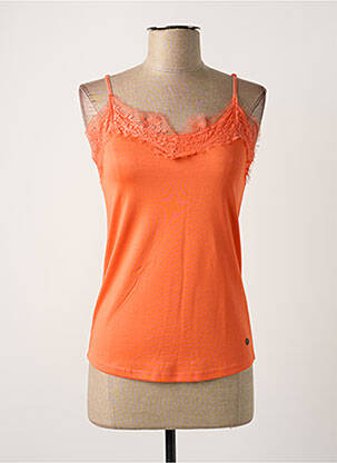 Top tissage jersey fines bretelles orange GARCIA femme