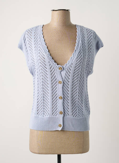 Gilet manches courtes bleu GARCIA pour femme