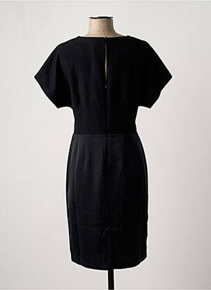 Robe mi-longue tissage crêpe manches courtes noir LOLA ESPELETA femme