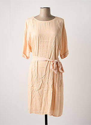 Robe mi-longue manches 3/4 manches 3/4 rose YAYA femme