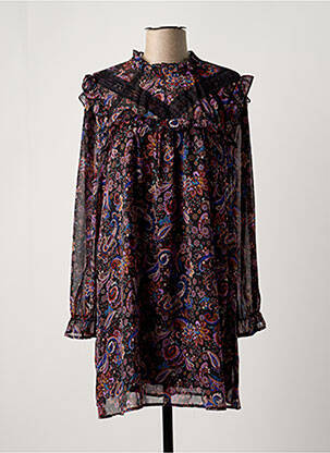 Robe courte manches longues manches longues noir CHERRY PARIS femme